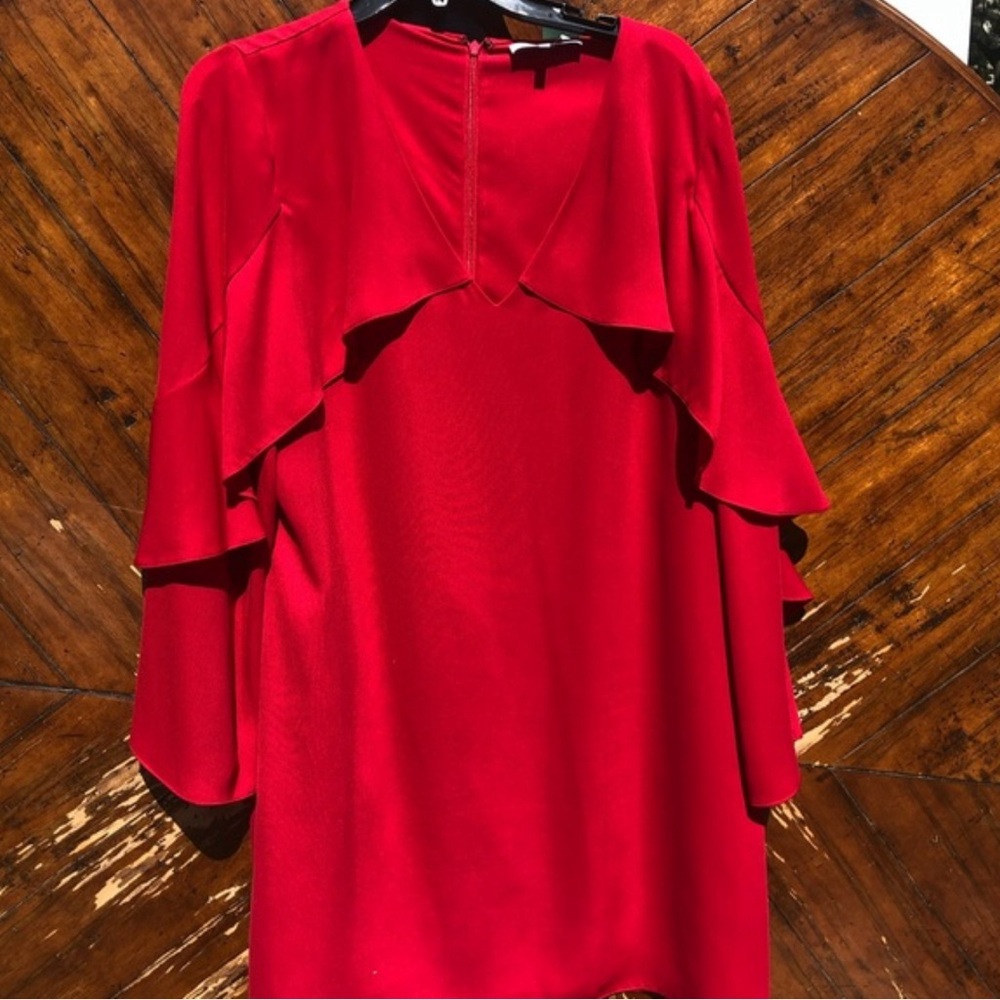 Kobi Halperin red sheath dress with beautiful sleeves high quality NWOT - Picture 8 of 8